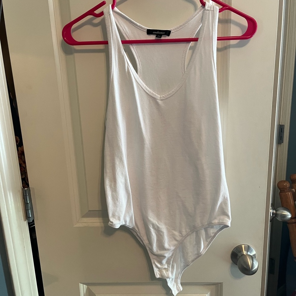 Ambiance White Sleeveless Bodysuit